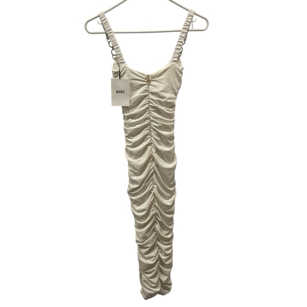 Nookie Fortune Ruched Midi Dress in White .Size XS - Picture 5 of 11